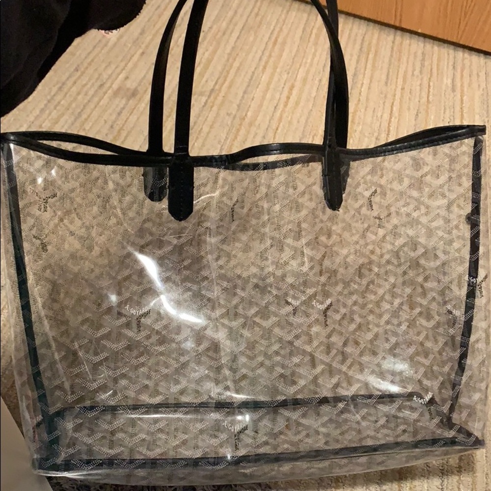 Clear black Goyard tote bag